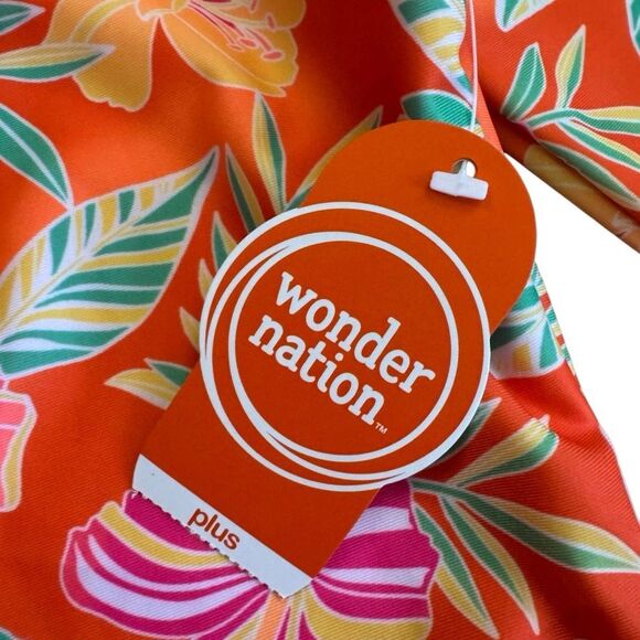 Wonder Nation Girls Zip-Up Rash Guard One-Piece Swimsuit Long Sleeve Size XL - Picture 6 of 6